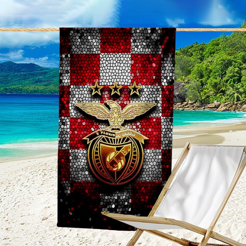 Ben-fica Fußballverein Bedrucktes Strandtuch, Superweiche Mikrofaser, Perfektes Geschenk zum Geburtstag, für Pool, Strand, Reisen, für Familie und Freunde