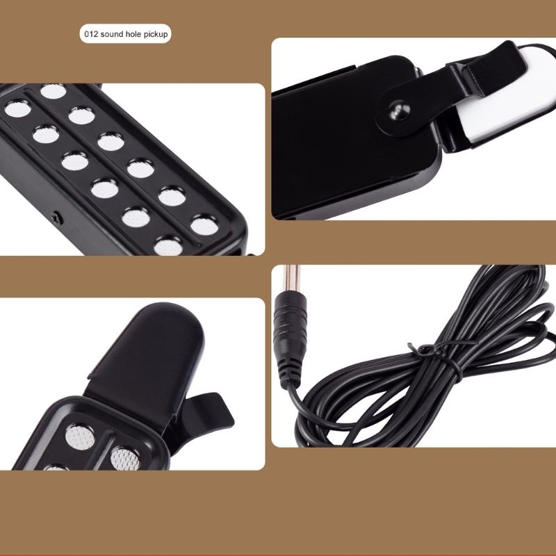 12 Hole Acoustic Guitar Pickup Sound Hole Pickup Magnetic Transducer with Volumes Tone Tuner Guitar Accessories