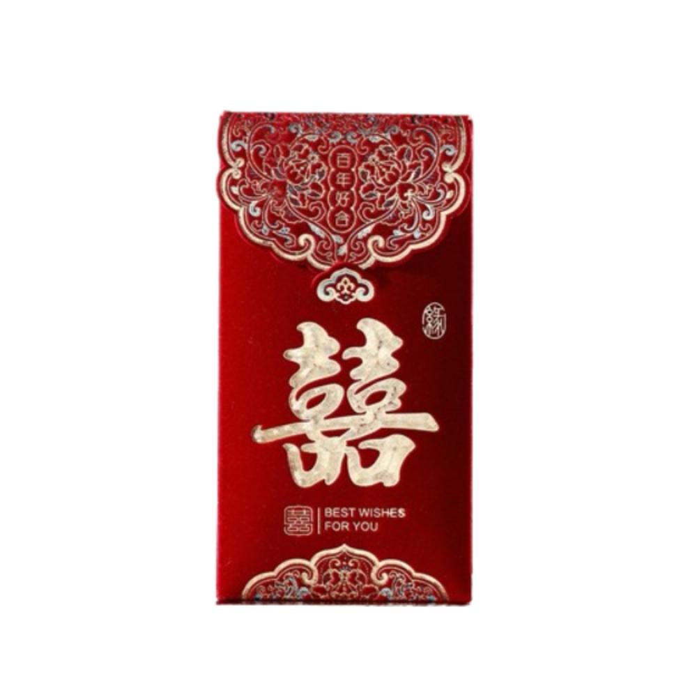 3pcs Traditional New Year Red Envelopes Flocking Lucky Red Pocket  Lunar New Year Gifts
