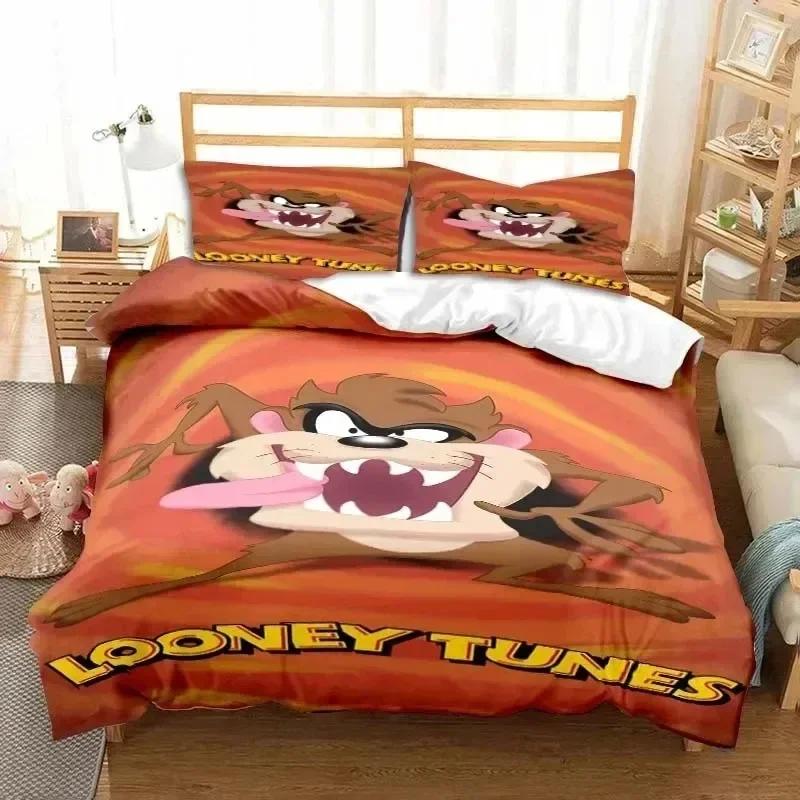 3D Cartoon T-Tasmanian Devil Bedding Set Print Bed Set With Pillowcase Bed Duvet Cover Soft Single Double Queen Super King Size