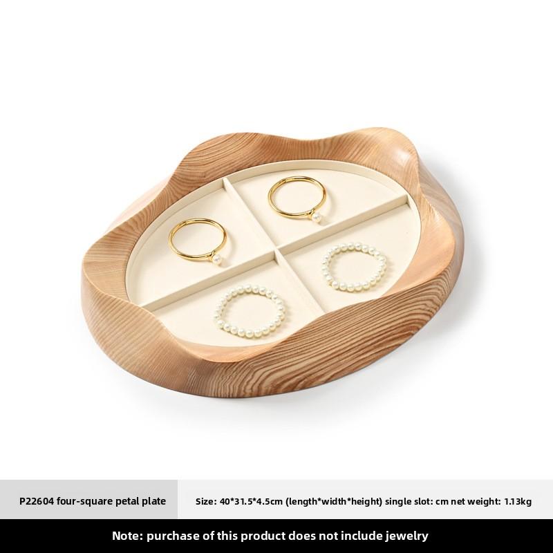 Solid Wood Pearl Jewelry Display Tray, Ring Necklace Earring Organizer, Bracelet Jewelry Exhibition Props