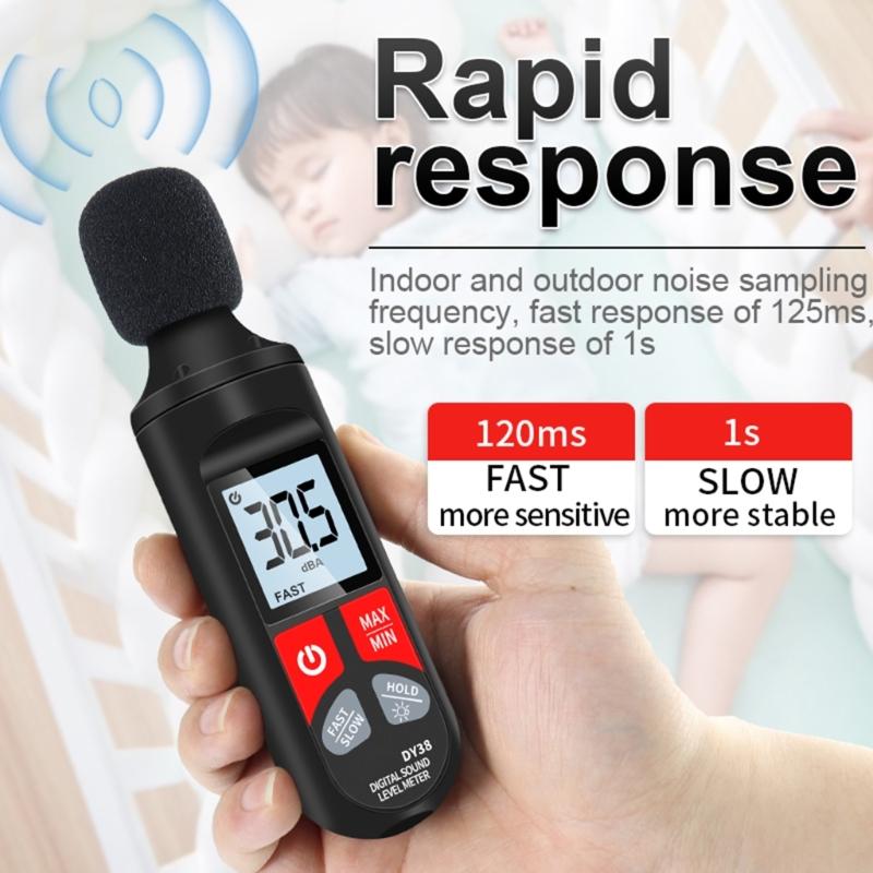 Multifunction Sound Leveling Meter Sensitive Decibel Meter Noise Meter for Recording & Analyzing Noise in Various Setting