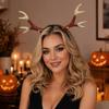 Gotycka Opaska z Rogami Jelenia na Głowę, Halloweenowe Rogi Opaska na Włosy, Realistyczny Leśny Kostium Cosplay, Nakrycie Głowy z Rogami na Elastyczną Opaskę, Impreza