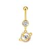 Gaibei Trendy Moon & Heart Navel Ring Jewelry