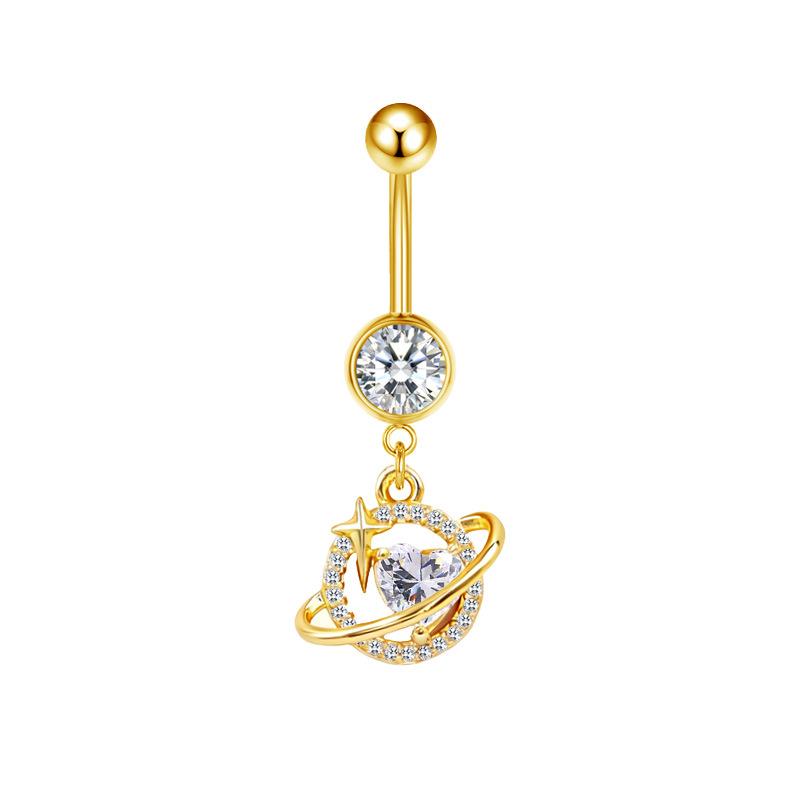 Gaibei Trendy Moon & Heart Navel Ring Jewelry