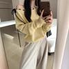 Korean Design Sense Bow Strap Knitted Sweater Women's Autumn New Soft Waxy Lazy Wind Off-the-shoulder Pullover Sweater Women