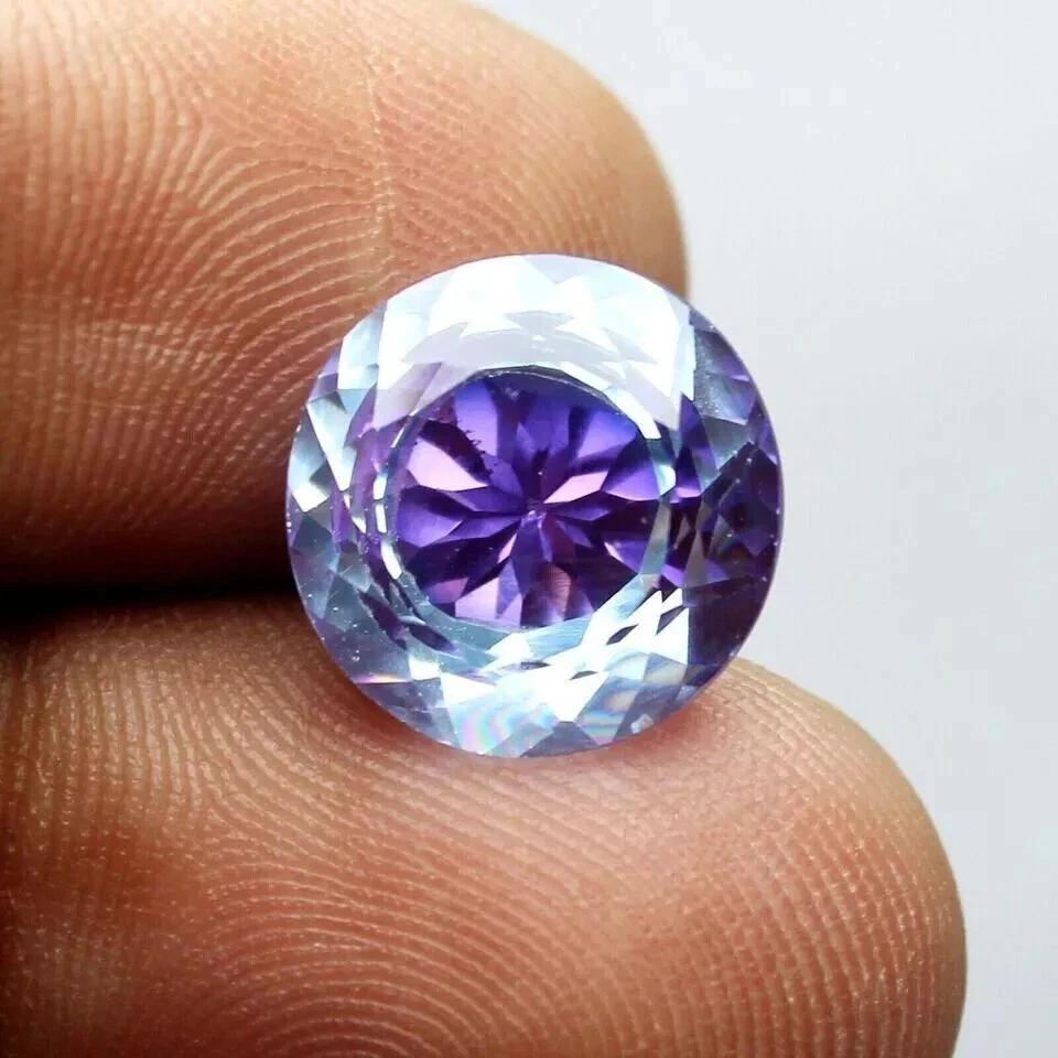 Pitambari Sapphire Bi-Color Natural 9-10 Ct Round Cut AAA Loose Gemstone