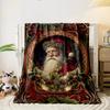 Christmas Santa Claus Holly Pattern Blanket bedroom Blanket for Livingroom Couch lunch break Soft throw for Friend's festival Gift
