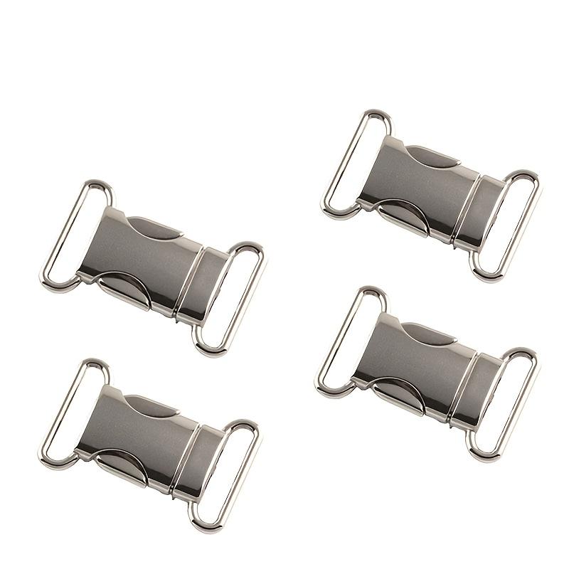 

4 Pieces Side Release Buckle Stainless Steel for Paracord Bracelet Dog Collar Bag Strap Clasp