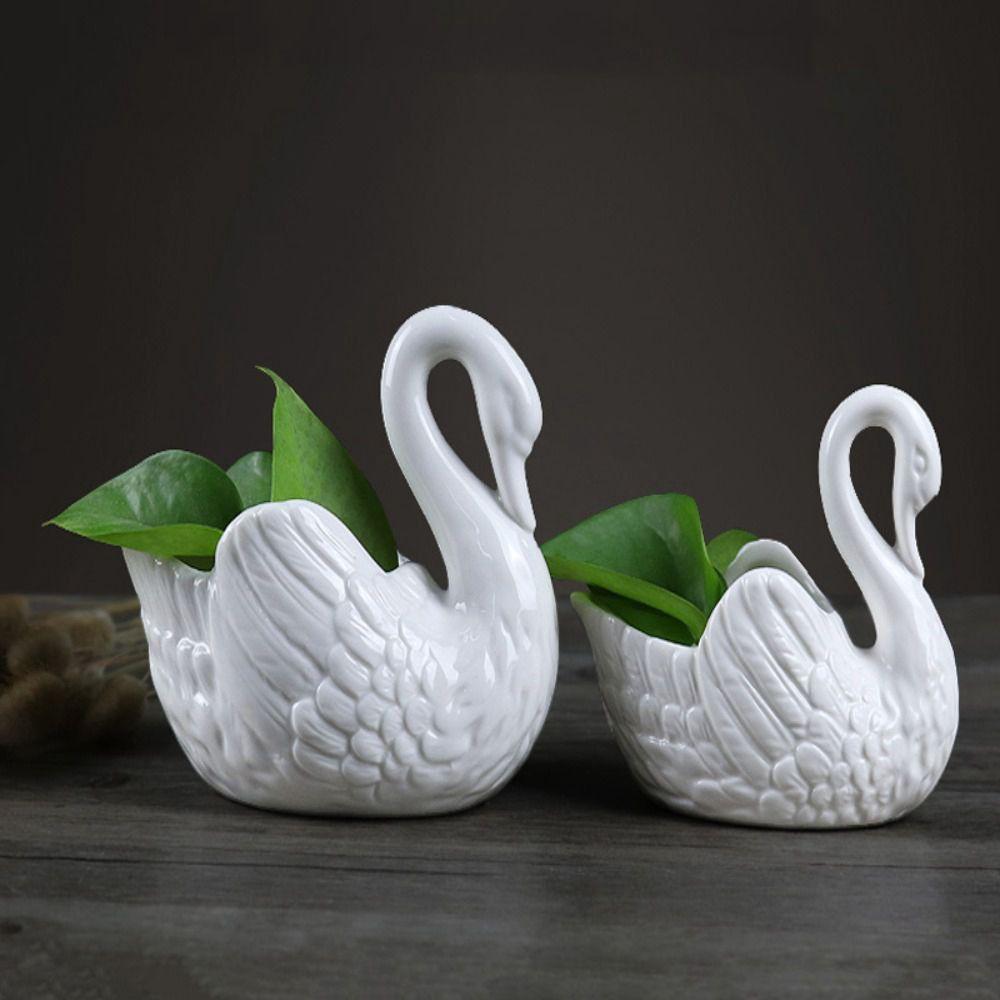 Multifunktionale Heimdekoration Schwan-Ornament Kerzenständer Aufbewahrungsbox Foto-Requisite Blumentopf