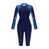 European and American Swimsuit Women's One-piece Long-sleeved Surf Suit New Flat-angle Five-point Pants Conservative Large-size Swimsuit
