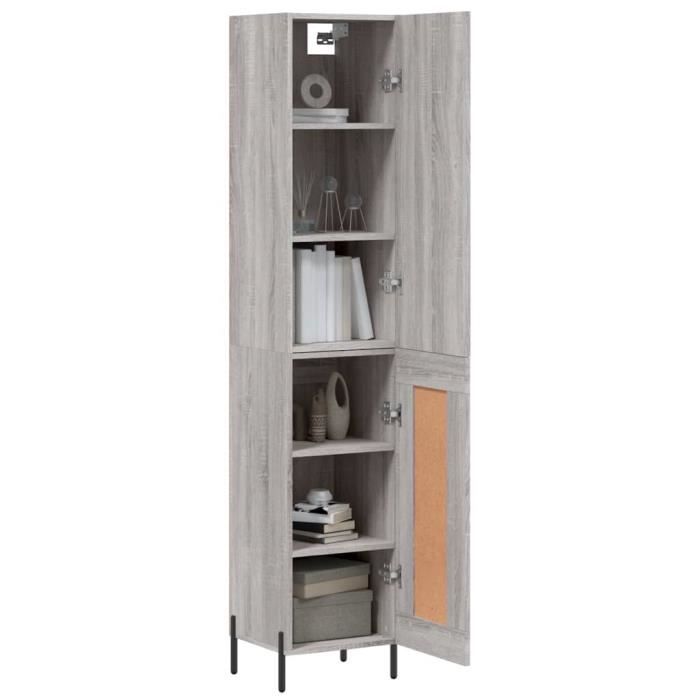 VidaXL Highboard Sonoma Grey 34.5x34x180 Cm Engineered Wood 3199119