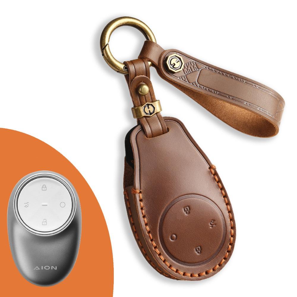 

Car Key Case for GAC Aion RT V Aion Y Aion S Toyota BZ3X Leather Key Cover Protector коричневий