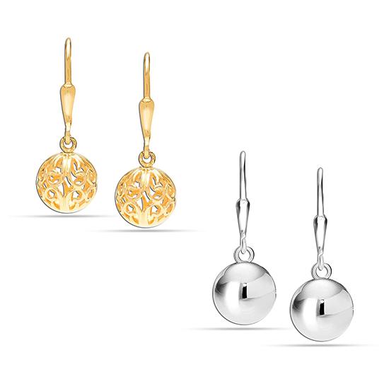 LeCalla 925 Sterling Silver Light-Weight Filigree Ball Leverback Dangle Earring for Women Teen 10 MM