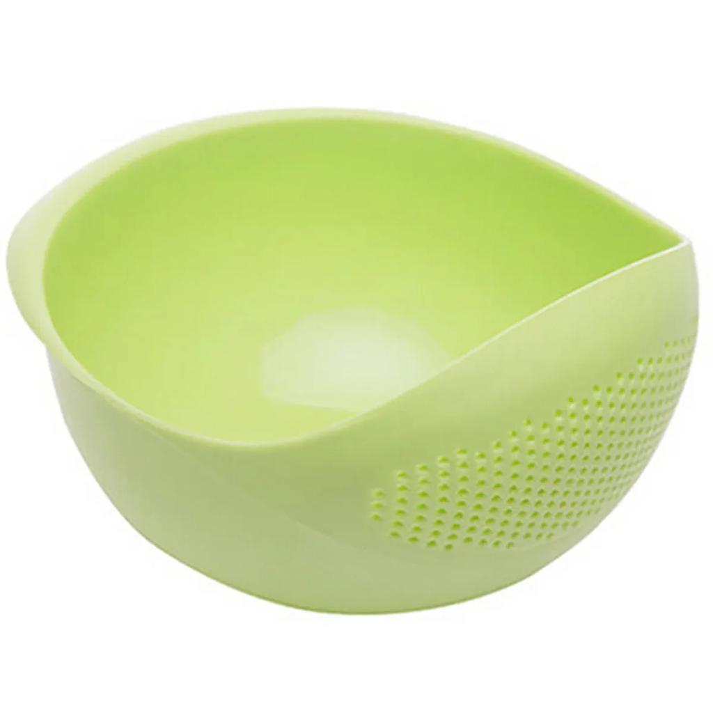1PC- Silicone Colander Rice Bowl Drain Basket Fruit Bowl Washing Drain Basket with Handle Washing Basket Home Kitchen Organizer