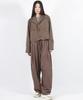 Deumakeu Stripe Chicano Wide One-Tuck Pants -Brown
