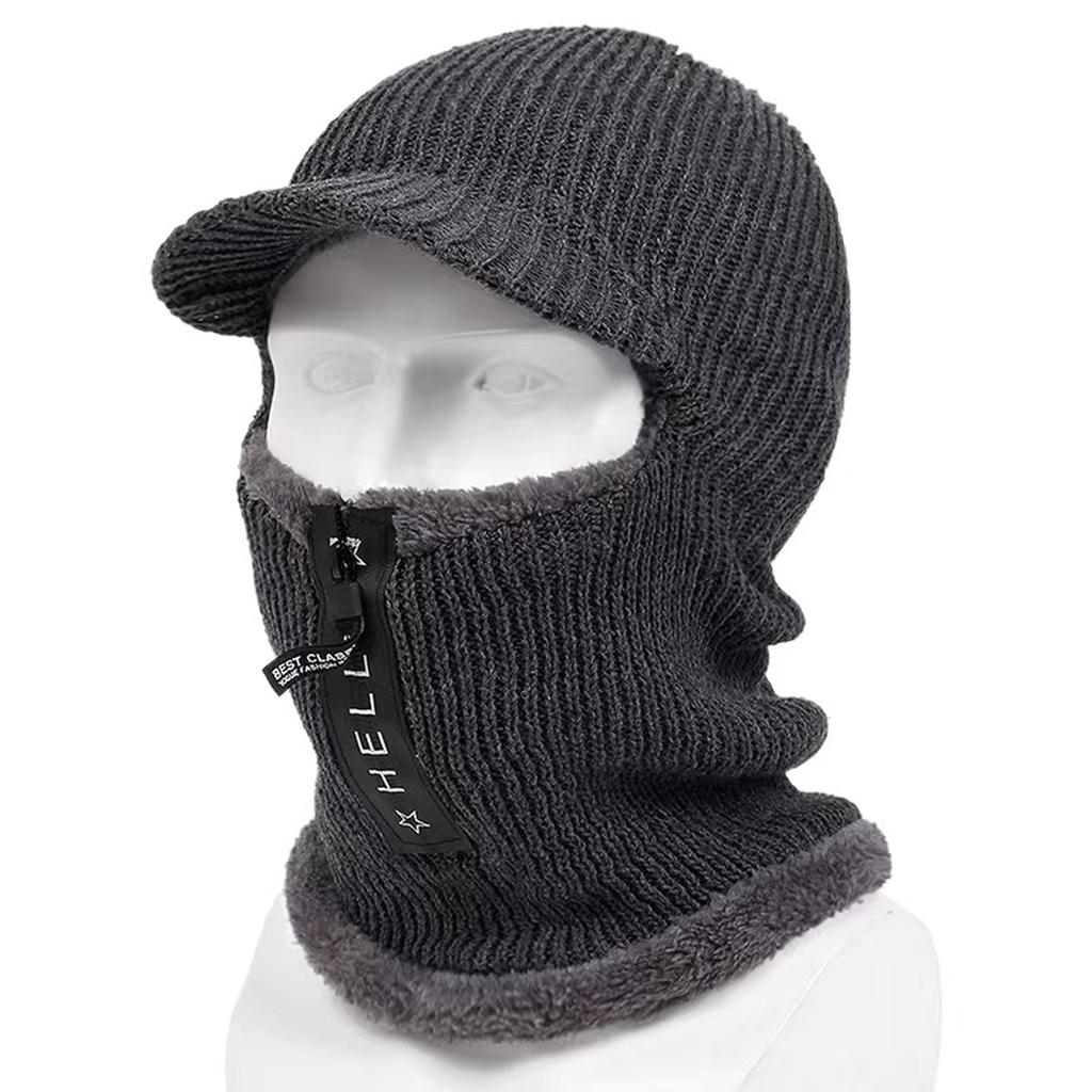 Unisex Ski Beanie Hat Face Protection Thick and Warm Knitted Hat Autumn Winter Outdoor Leisure Hats Travel Accessories for Women Men