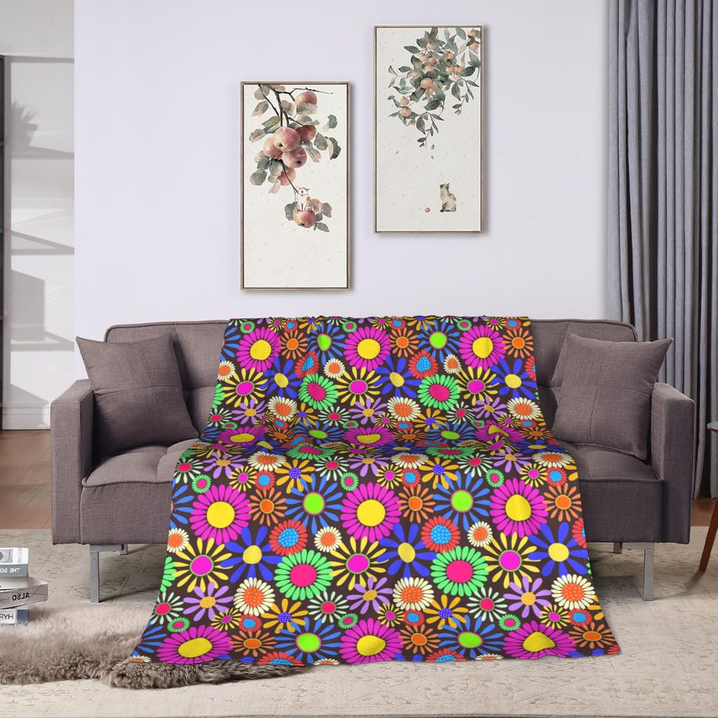 Retro Gänseblümchen Blumenmuster Decken Qualität Weich Gemütlich Überwurfdecke Winter Picknick Sofa Zuhause Lustige Tagesdecke