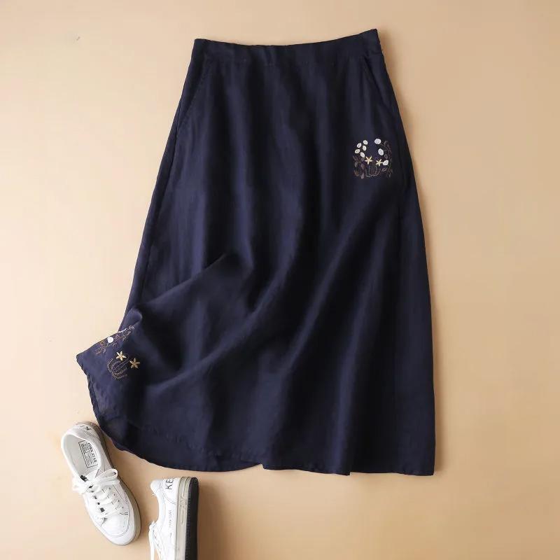 Skirt Women Summer Casual Versatile Elastic High Waist Loose   Skirt Oversize Stretchy Slim Solid Colour Dresses