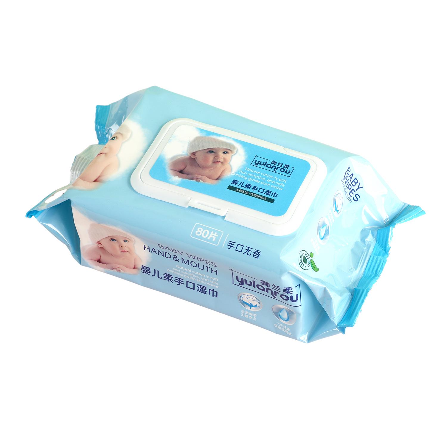 Baby Hand & Mouth Wipes with Lid - 80 Moisturizing Cleaning Wipes Trial Pack 80 Wipes 1 Pack
