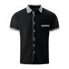 Men's Stripe Printed Button Short Sleeve Shirts Men's Casual Fashion Short Sleeve Shirts