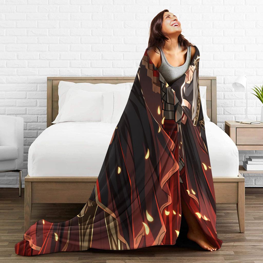 Warm Soft Blankets Travel Office Hades Zagreus Throw Blanket  Flannel Bedspread For Outdoor Funny Sofa Bed Cover