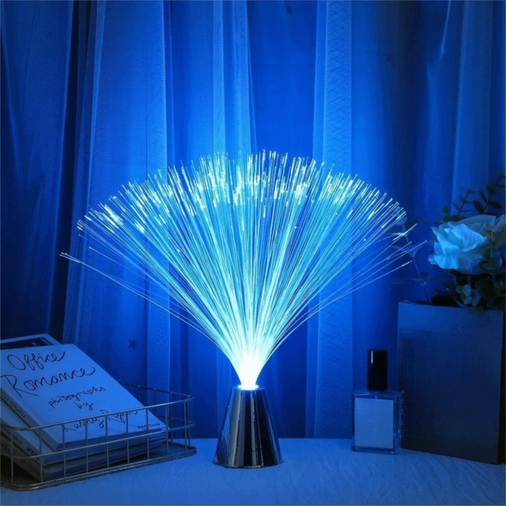 Colourful Changing Fiber Optic Lamp Cone Base Mood Night Light LED Fiber Optic Light Bedroom