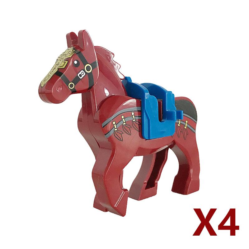Medieval Soldier Figures Building Block War Horse Jungle Adventure Beast War Wolf Military Waffen Helmet  Armor Sets Blocks Toys