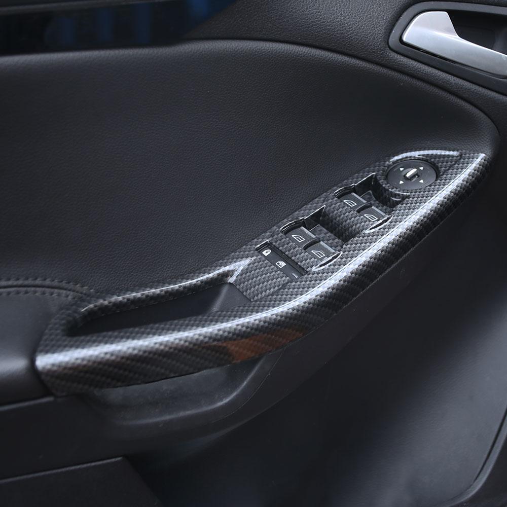 Pro Ford Focus 3 MK3 2015 2016 2017 2018 LHD Panel rámečku ovladače oken dveří Dekorační kryt Ozdobná nálepka Interiérové doplňky