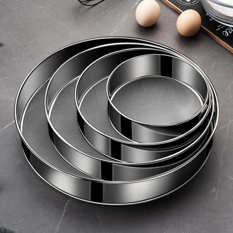 1pc 40/60 Mesh Kitchen Ultrafine Mesh Flour Sifter Professional Round Sieve Stainless Steel Sugar Sieve Cake Baking Strainer