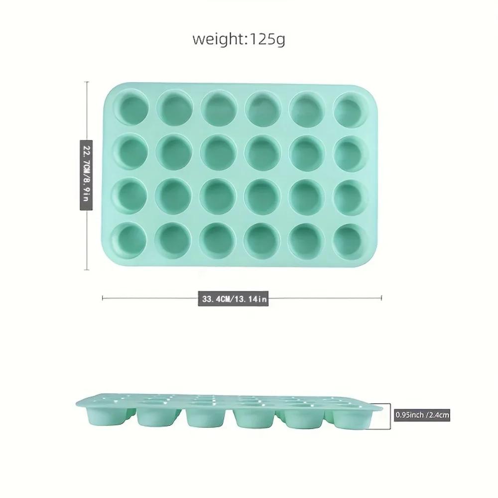 

24Hole Cupcake Silicone Mold Nonstick Muffin Cake Silicone Mold Form Tray Molde Mafin Muffins Cupcakes Kitchen Baking Tools зелёный