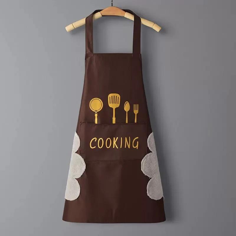 1PC Waterproof Apron Can Wipe Hand Kitchen Cooking Cleaning Oilproof Apron Unisex Household Durable Sleeveless Kitchen Apron New