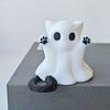 Yousheng Halloween Ghost Cat Statue Cute Mini Cat Figurine Cartoon Desk Ornament for Home Office Tabletop Shelf Decor