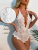 Sexy Lace Backless Deep V One Piece Lingerie for Women with Diamond Heart Design Erotic Teddy Intimate Wear In Four Styles