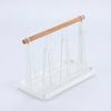 Glasses Drainer Tea Cup Holder Stand Drying Rack Coffee Mug Tumbler Organizer Wood Handle Kitchen Counter Storage Metal Iron