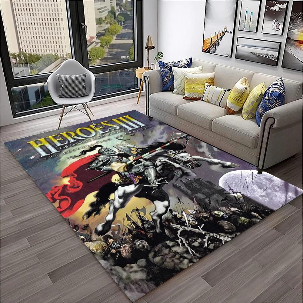 Retro Game Heroes of Might and Magic Carpet Rug for Home Living Room Bedroom Sofa Doormat Decor,kids Area Rug Non-slip Floor Mat