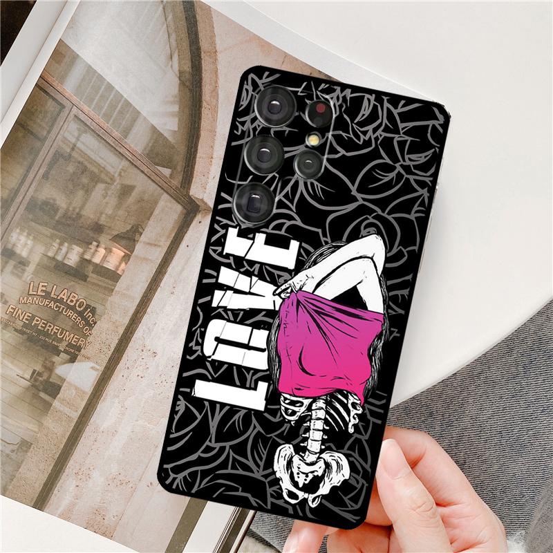 Skelett Totenkopf Kunst Handyhülle Für Samsung Galaxy S24 Ultra S9 S10 S20 S22 S21 Plus S23 FE S25 Ultra Vollabdeckung