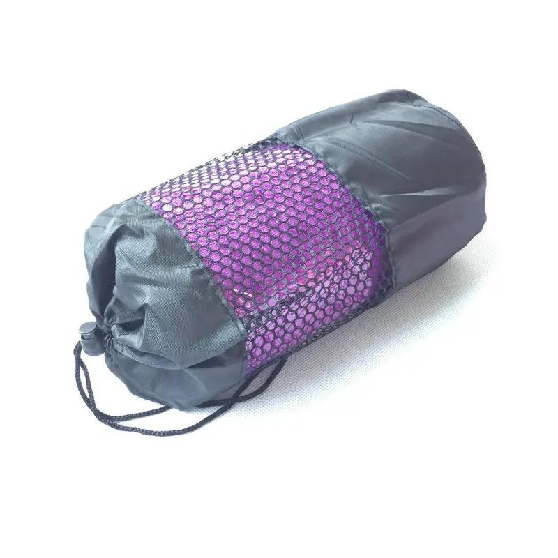 Portable Anti-slip Sweat-absorbent Yoga Mat Towel Cloth Mat Ultra-thin Yoga Blanket Towel Blanket Workout with Pouch