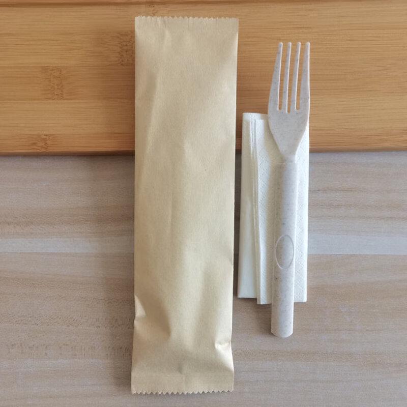 ZISIZ Individually Wrapped Plastic Spork with Napkin