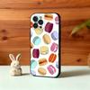 Yummy Macaron  Colorful Phone Case For iPhone17,16,15,14,13,12Plus,Pro Max,XS,5G Soft Silicone Black Cover