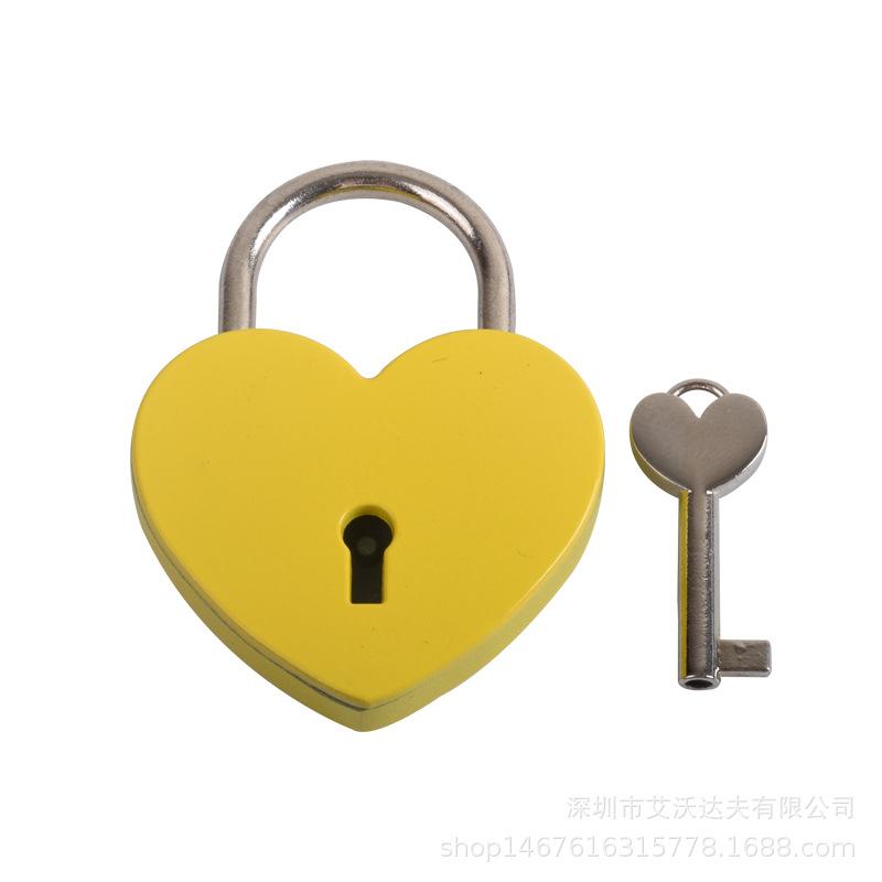 Heart Lock Vintage Metal Padlock Luggage Bag Suitcase Box Lock With Key Wedding Lover Diary Book Handbag Lock Promotion Gifts