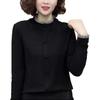 2025 Women's Cashmere Lace Base Layer - Warm Solid Color Long Sleeve Top
