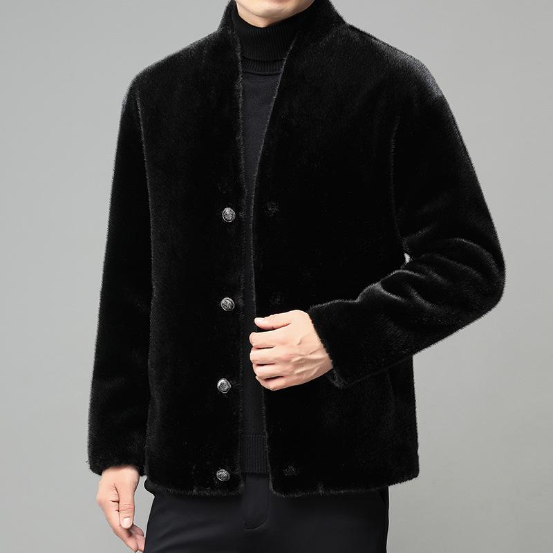 Golden Sable Velvet Men's Winter 2025 Loose Single-Breasted Wool Coat Jacket