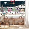Noel Baskılı Polyester Goblen Duvar Asılı Oturma Odası Yatak Odası Yurt Odası Dekor Ev Dekor Plaj