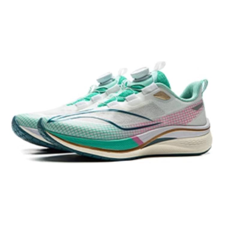 Li Ning YOUNG Red Hare 7 PRO YOUNG Abrasion Resistant Support Low top Kids' Running Shoes Green White YKFV198-7