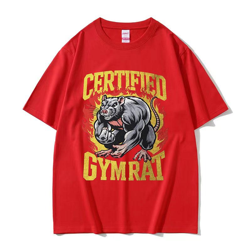Certified Gym Rat Funny Capybara Meme T Shirts Mens Vintage Fashion ONeck Weightlifting Short Sleeve Tshirt Unisex Streetwear
