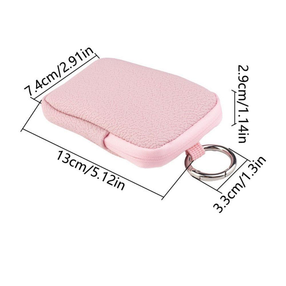 with Ring Buckle PU Leather Coin Purse Waterproof Change Pouch with Keychain Portable Key Bag  Card