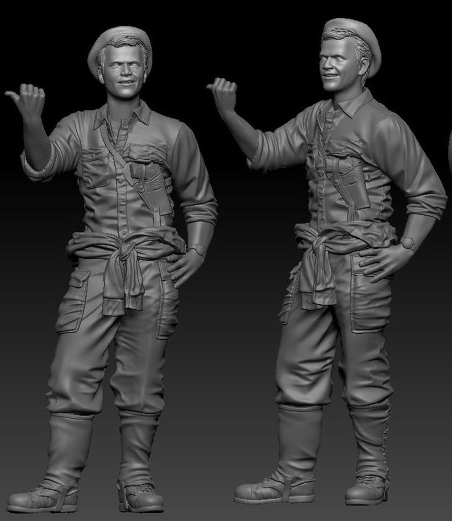 Thunder Model 1/35 Scale American/British Driver & Guide M1000 Heavy Tow Truck Hardtop Figure Set Resin Kit TBF3510 (People)