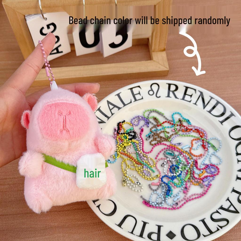 Capybara Plush Keychain Pendant - Cute Cartoon Bag Charm for Couples