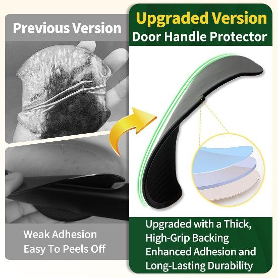 4PCS Car Door Handle Cup Scratch Protector, Soft TPU 3D Carbon Fiber Pattern Door Handle Paint Guard Protective Shield Sticker for Most Vehicles (M)